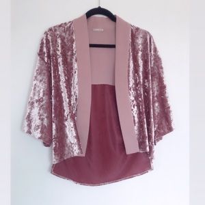 Zara Purple/Magenta Velvet Pullover Blouse